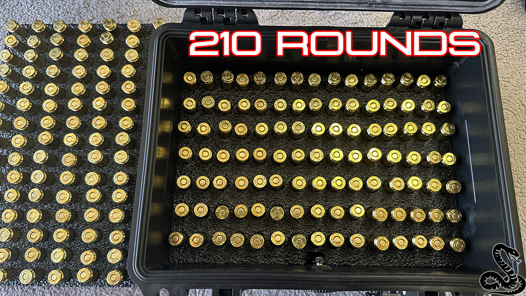 Hard Case Ammo Storage Box Travel Carrying 210 9mm 10mm .40 Rounds