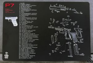 H&K P7 Gun Cleaning Mat – Exploded Parts