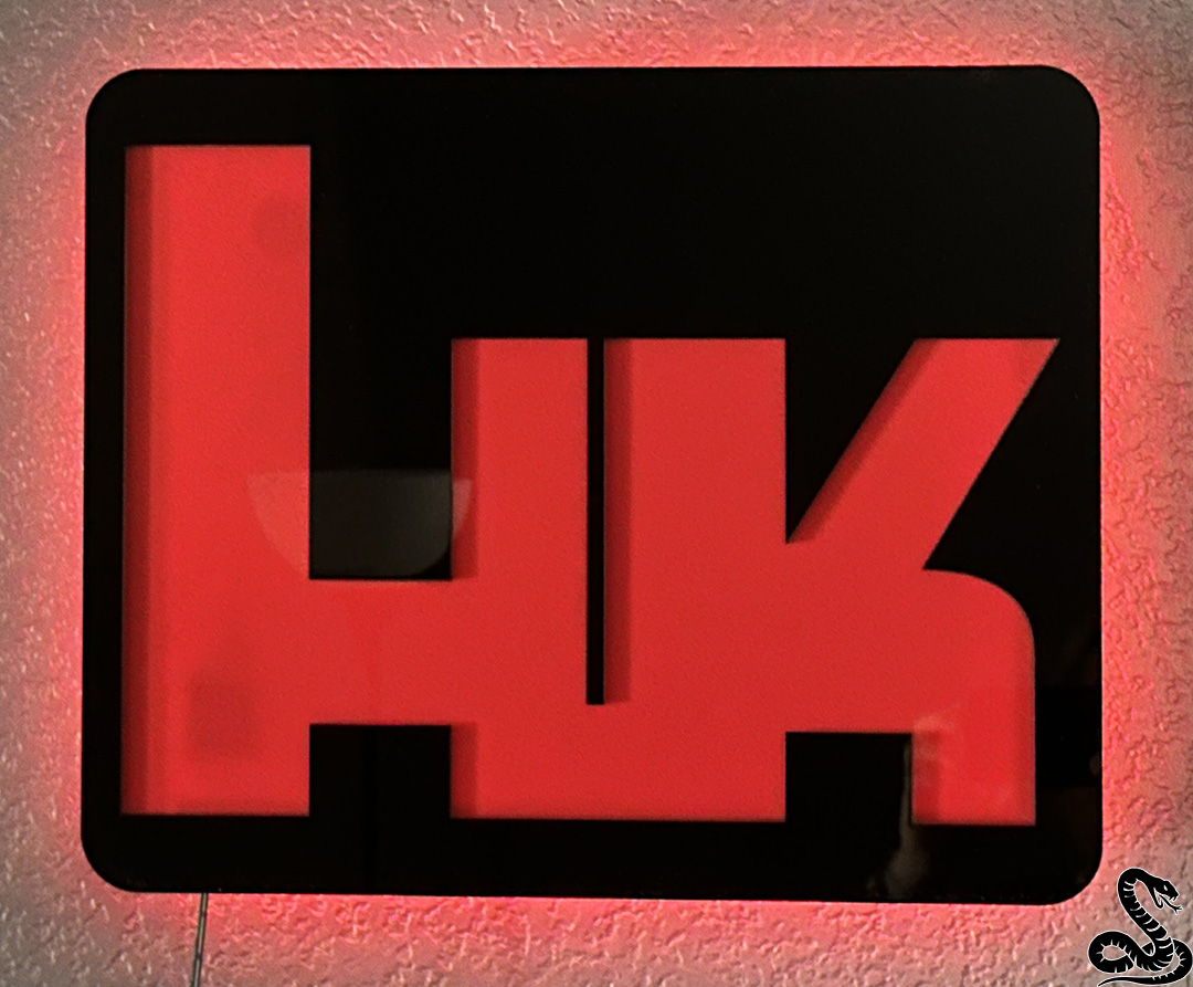 H&K LED Heckler and Koch HK LARGE LED Acrylic Sign - Home, Shop, Garage, Store