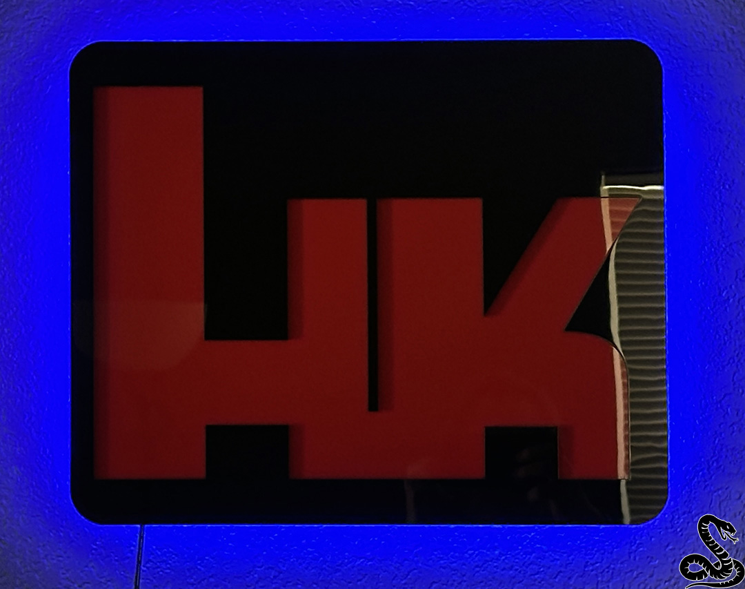 H&K LED Heckler and Koch HK LARGE LED Acrylic Sign - Home, Shop, Garage, Store