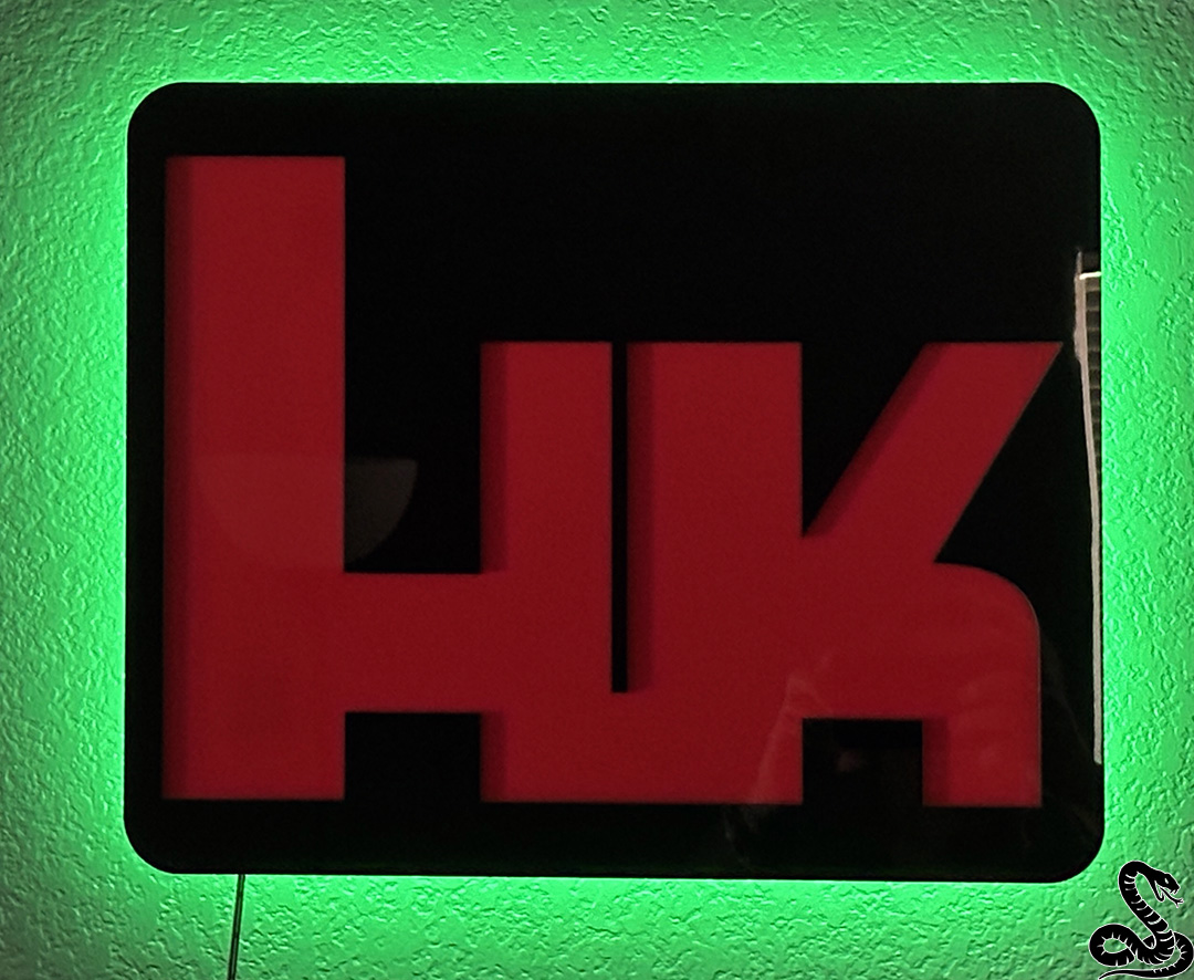 H&K LED Heckler and Koch HK LARGE LED Acrylic Sign - Home, Shop, Garage, Store