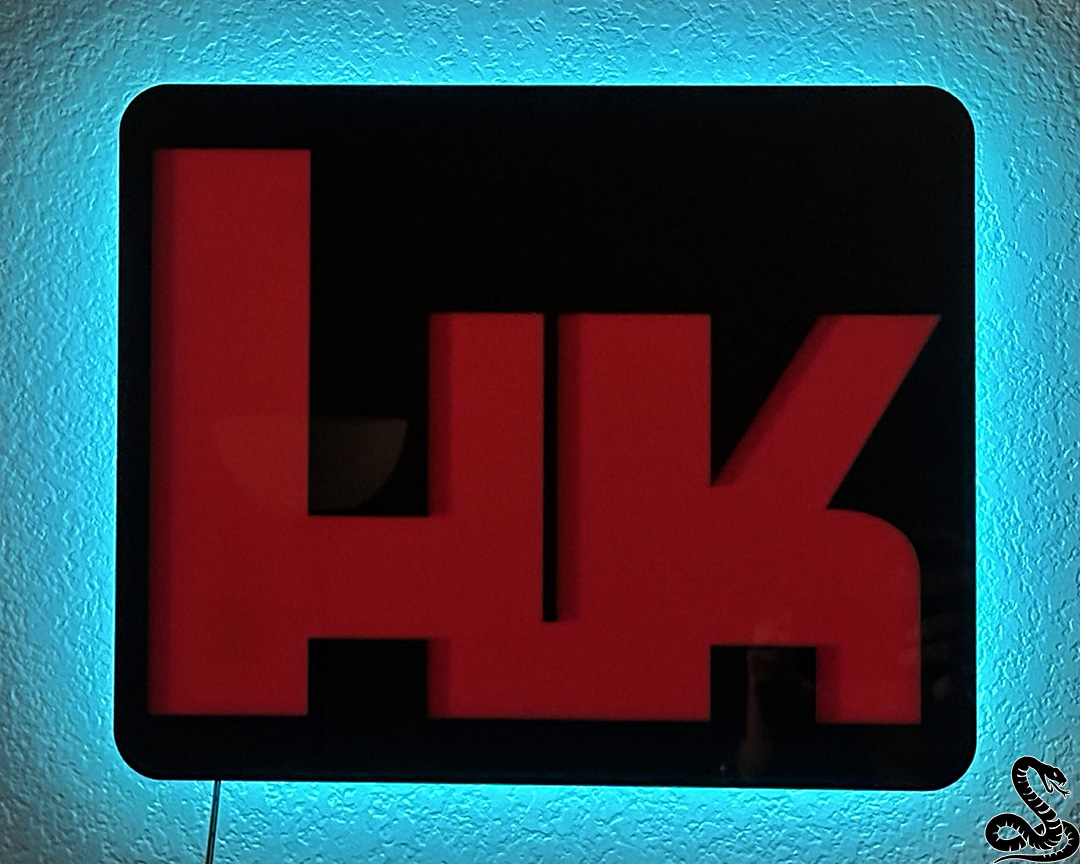 H&K LED Heckler and Koch HK LARGE LED Acrylic Sign - Home, Shop, Garage, Store