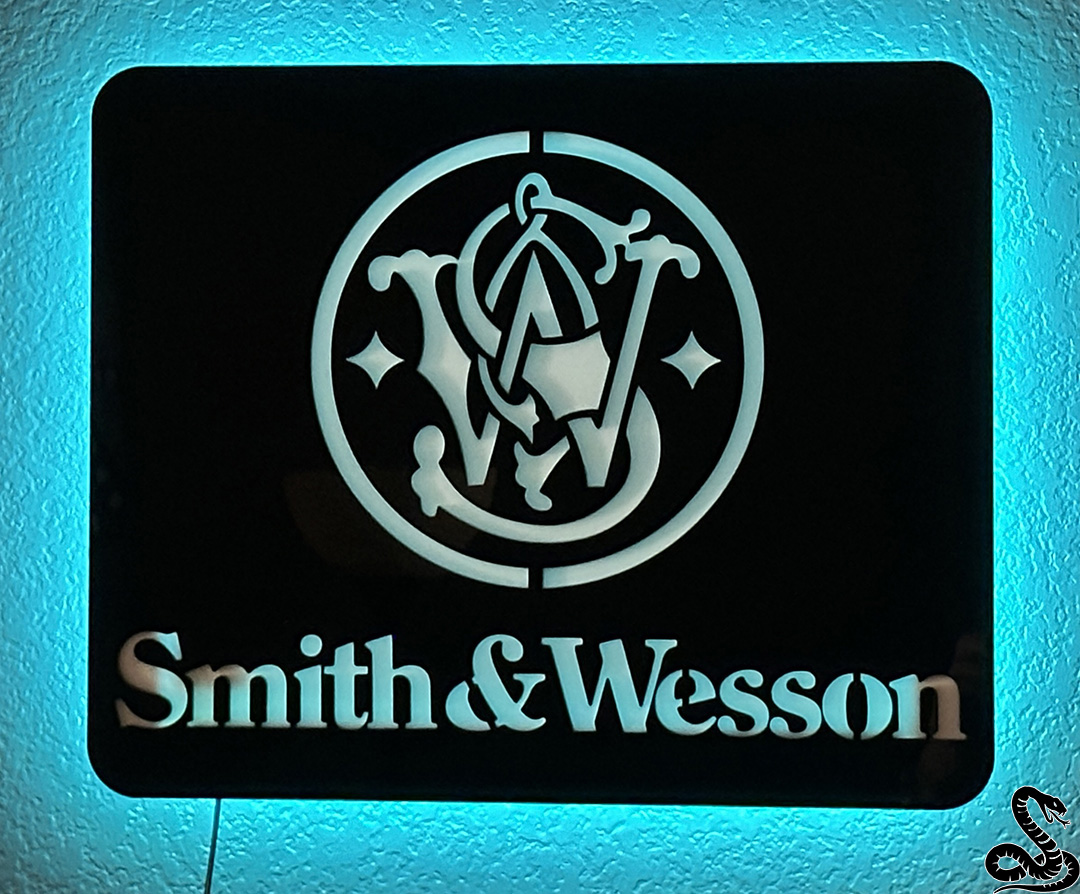 SMITH & WESSON LED LARGE LED Acrylic Sign - Home, Shop, Garage, Store